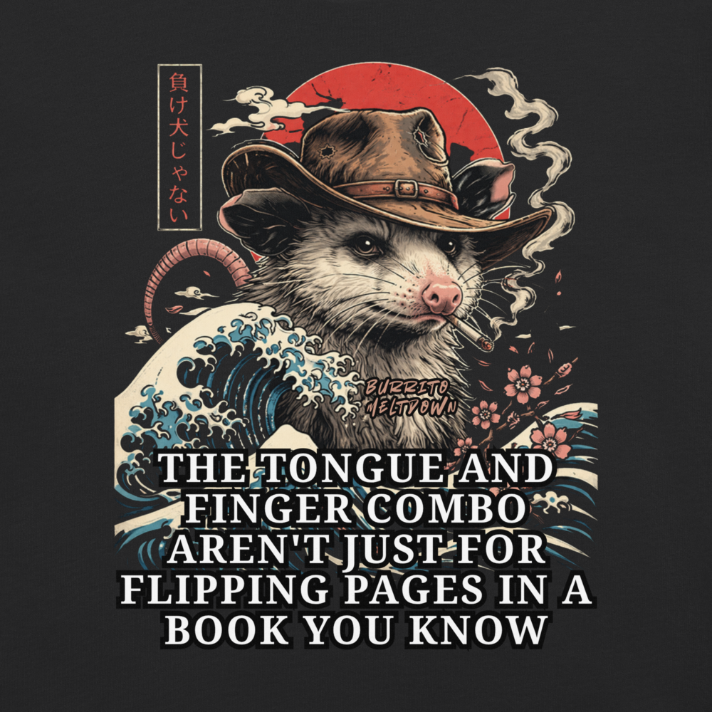 Tongue And Finger Combo – Great Wave Possum Tee Mockup
