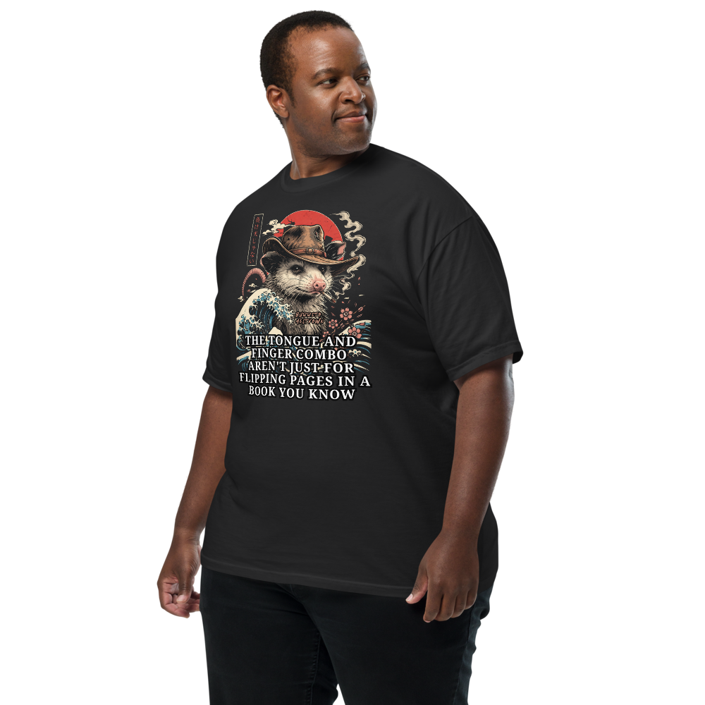 Tongue And Finger Combo – Great Wave Possum Tee Mockup