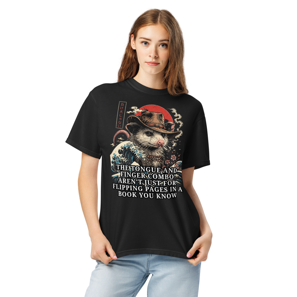 Tongue And Finger Combo – Great Wave Possum Tee Mockup