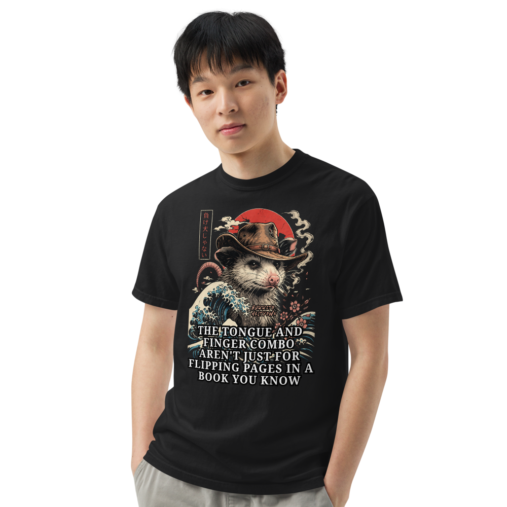 Tongue And Finger Combo – Great Wave Possum Tee Mockup