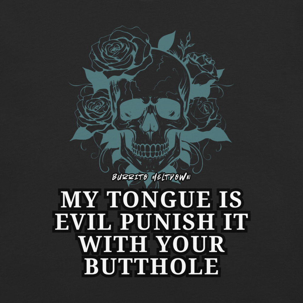 My Tongue Is Evil – Rose Skull Tee Mockup