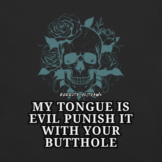 My Tongue Is Evil – Rose Skull Tee Mockup