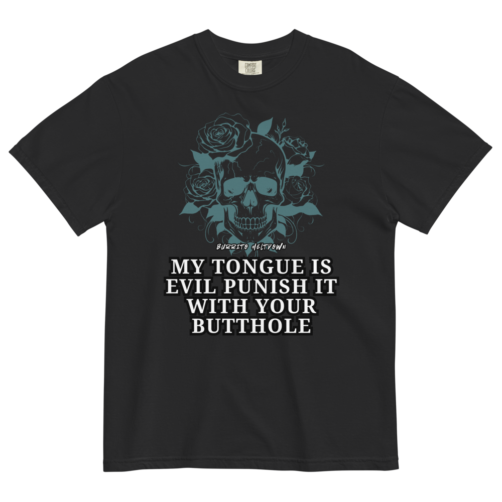 My Tongue Is Evil – Rose Skull Tee Mockup
