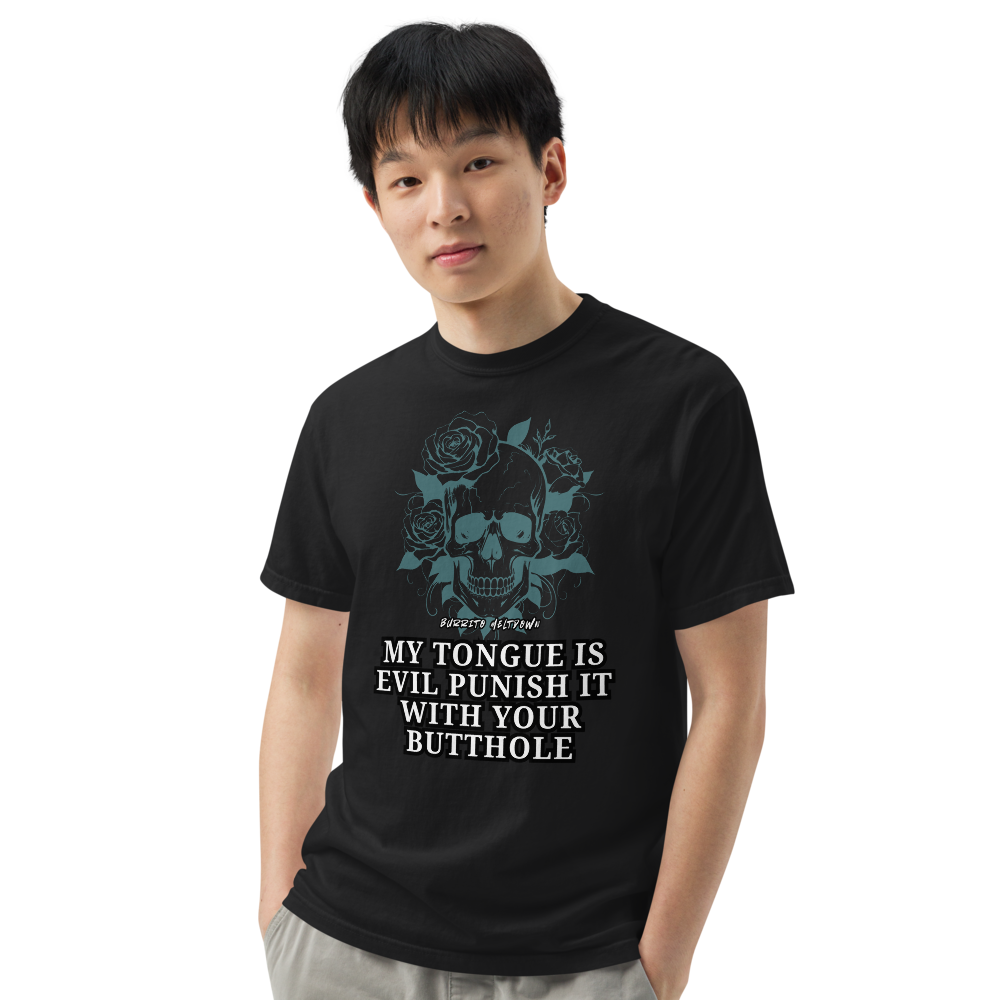 My Tongue Is Evil – Rose Skull Tee Mockup