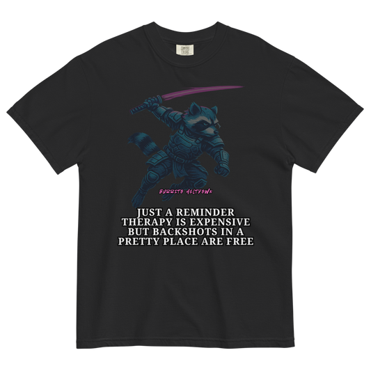 Therapy Is Expensive – Ninja Raccoon Tee Mockup