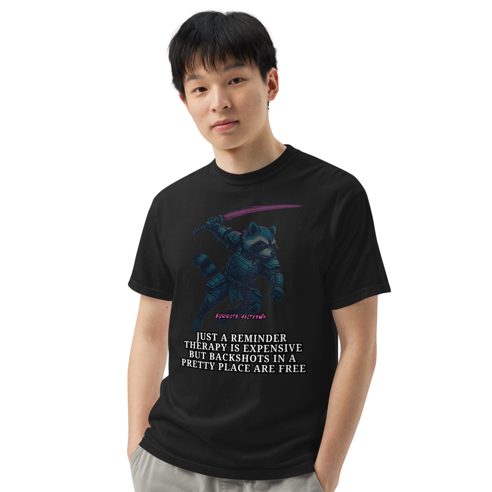 Therapy Is Expensive – Ninja Raccoon Tee Mockup