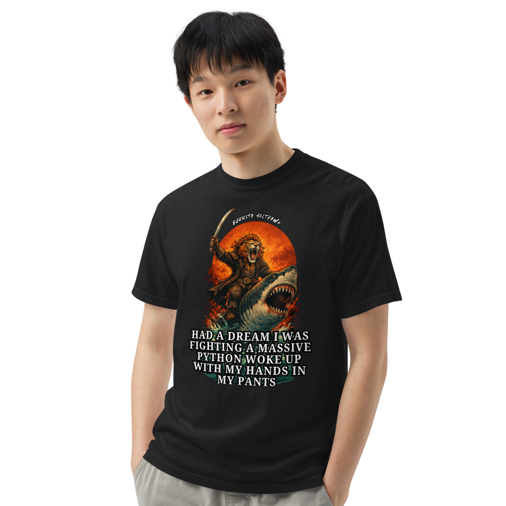 Fighting A Massive Python – Lion Shark Tee Mockup