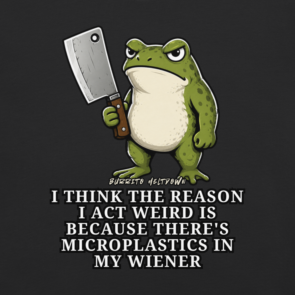 Microplastics In My Wiener – Butcher Frog Tee Mockup