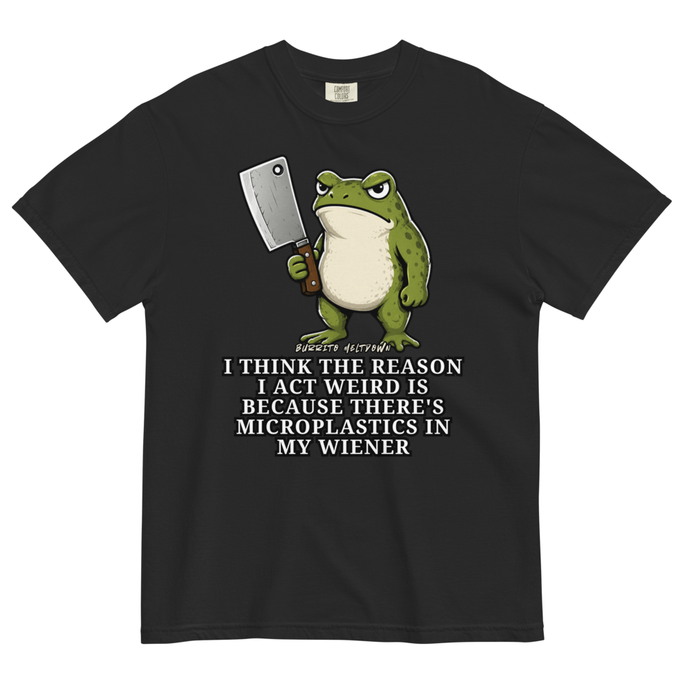 Microplastics In My Wiener – Butcher Frog Tee Mockup