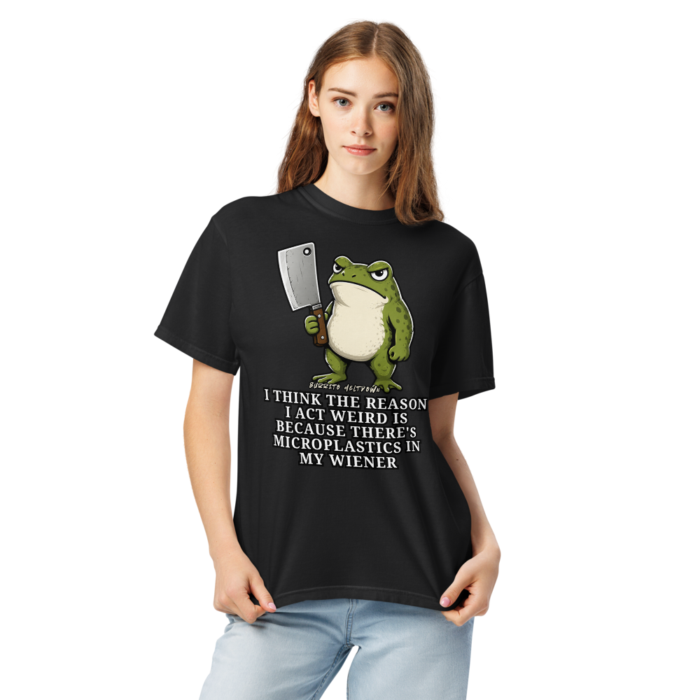 Microplastics In My Wiener – Butcher Frog Tee Mockup