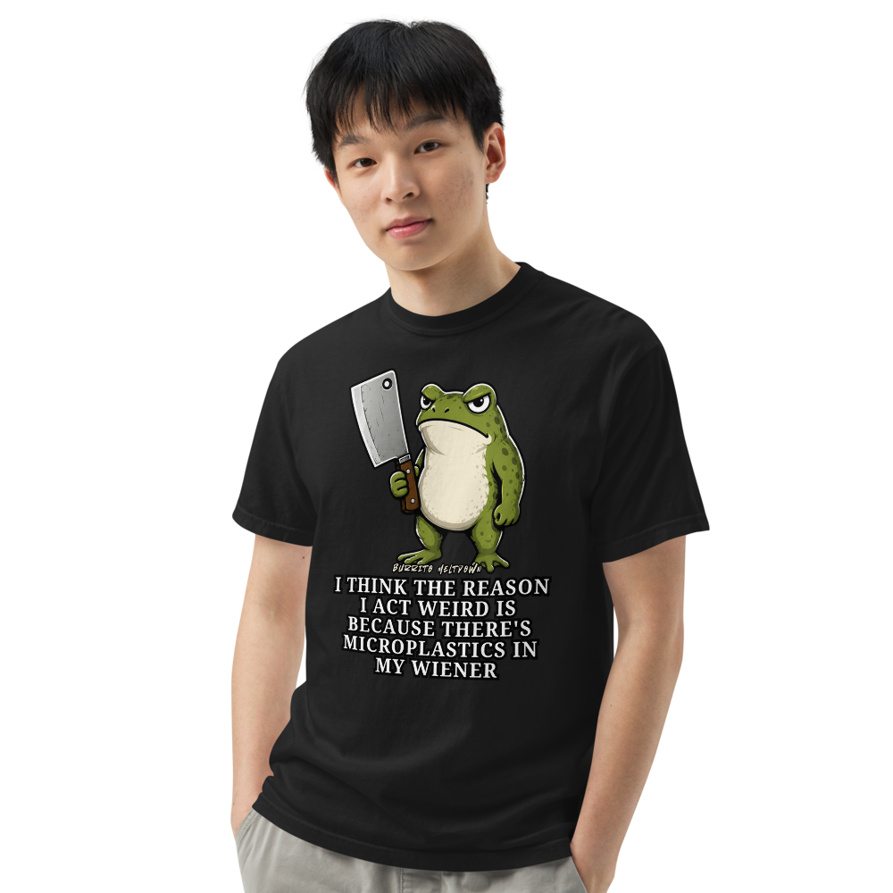 Microplastics In My Wiener – Butcher Frog Tee Mockup