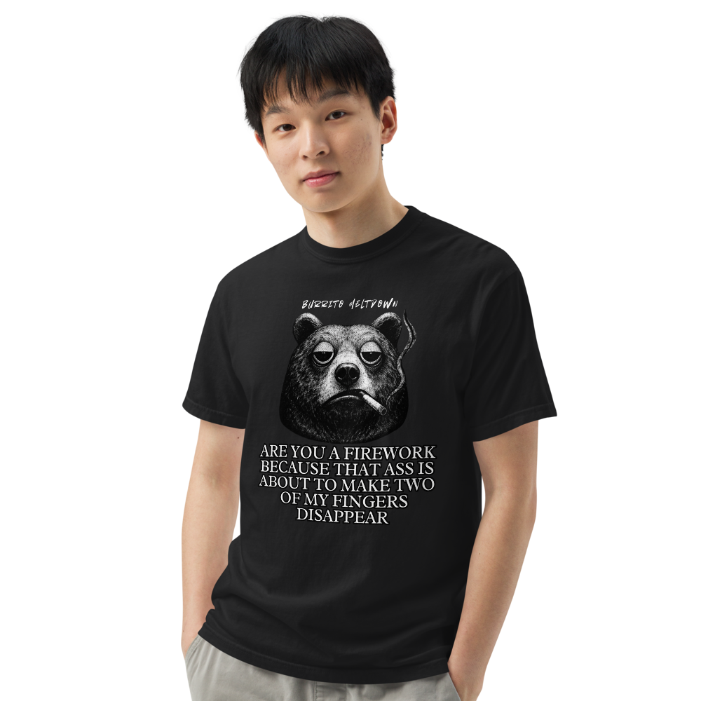 Two Fingers Disappear – Bear Tee Mockup