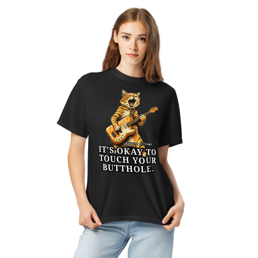Rock Out – Guitar Cat Tee Mockup