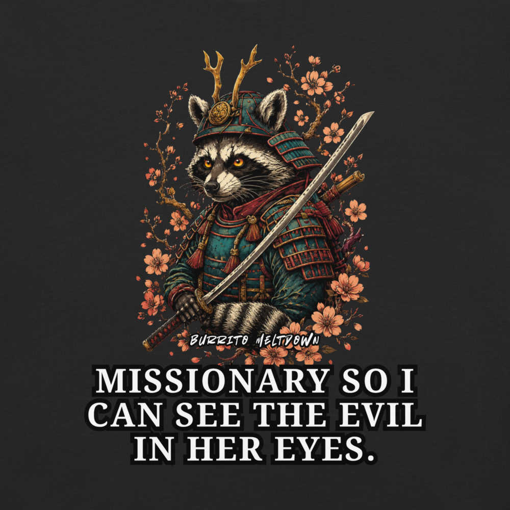 So I Can See The Evil – Samurai Raccoon Tee Mockup