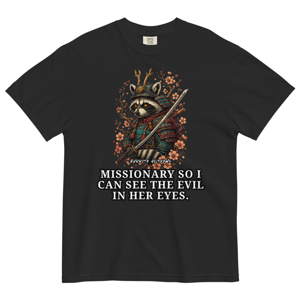 So I Can See The Evil – Samurai Raccoon Tee Mockup