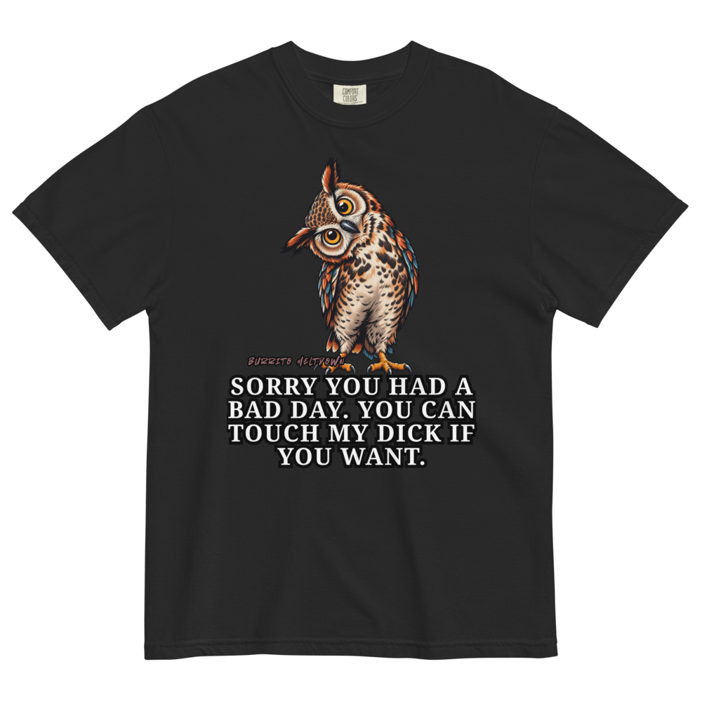 Sorry You Had A Bad Day - Night Owl Tee Mockup