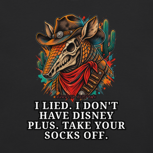Take Your Socks Off - Armadillo Cowboy Skull Tee Mockup