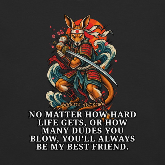 How Many Dudes You Blow - Samurai Kangaroo Tee Mockup