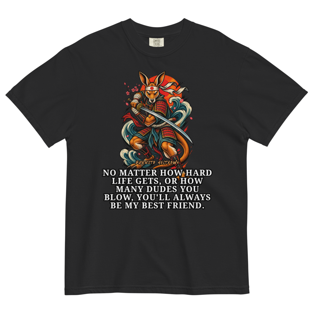 How Many Dudes You Blow - Samurai Kangaroo Tee Mockup
