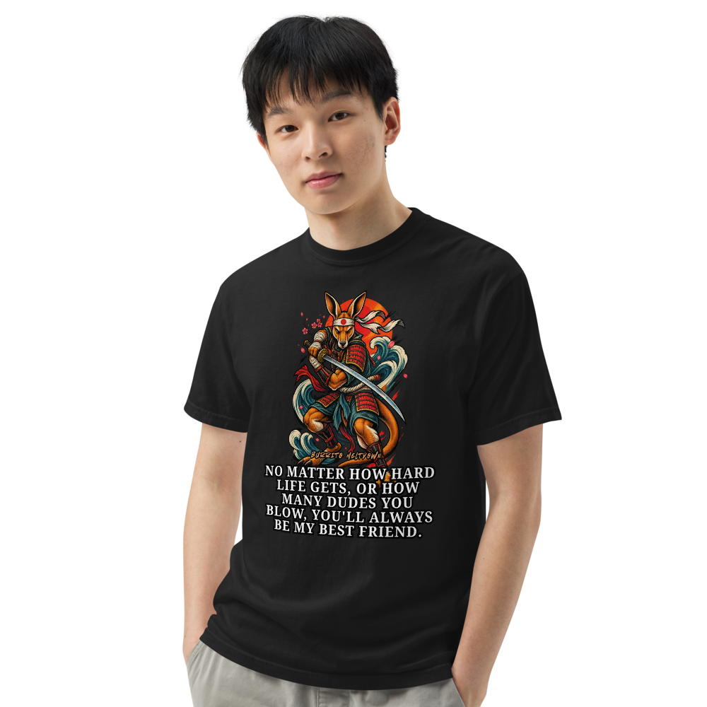 How Many Dudes You Blow - Samurai Kangaroo Tee Mockup