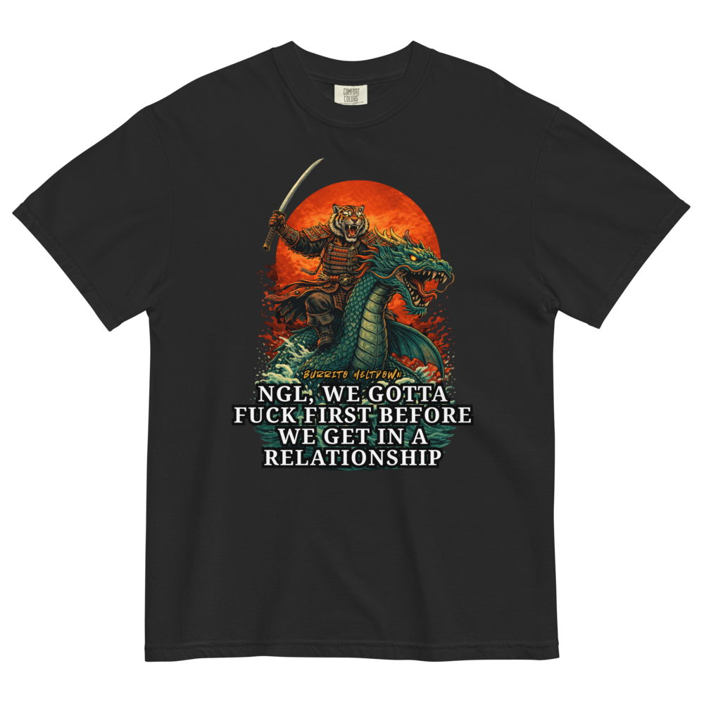 Before We Get In A Relationship – Samurai Tiger Tee Mockup
