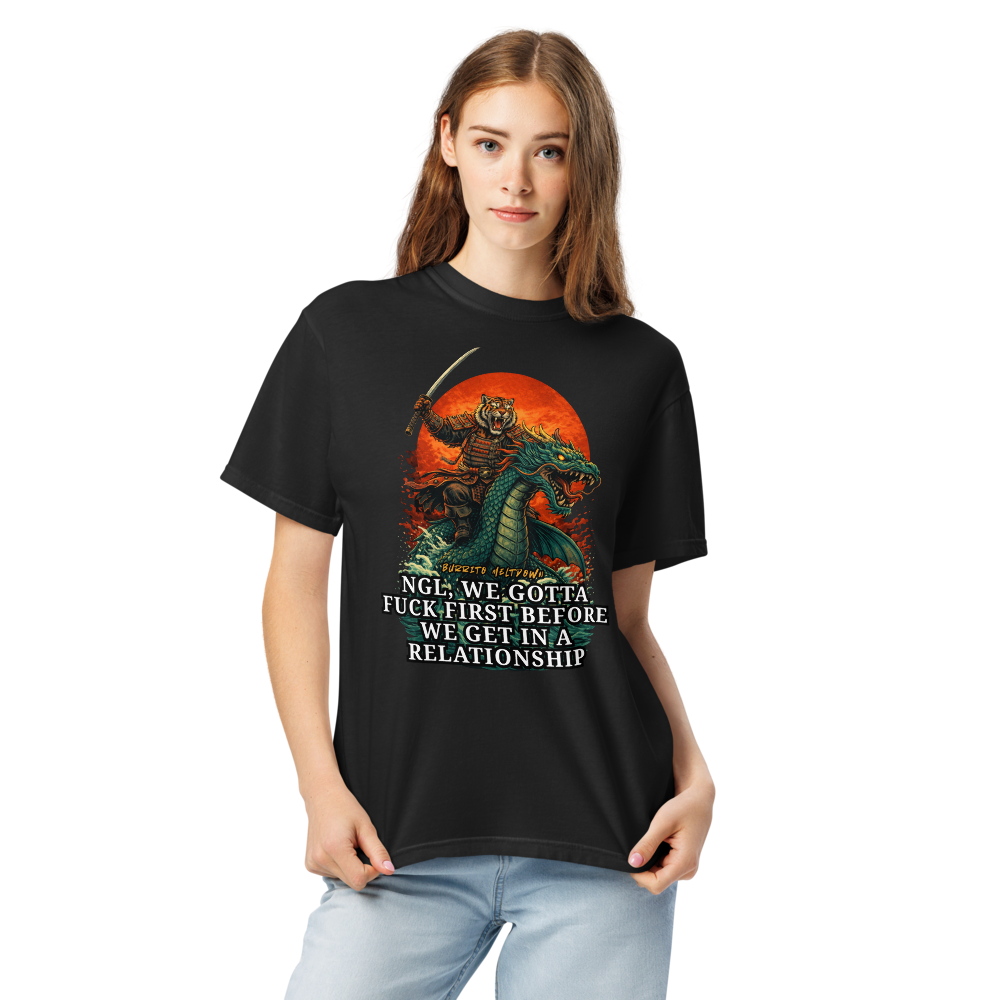 Before We Get In A Relationship – Samurai Tiger Tee Mockup