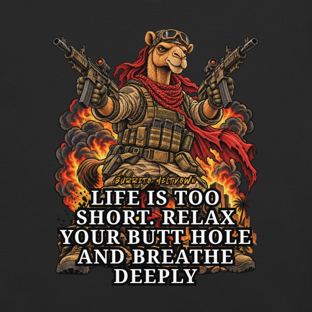 Relax Your Butt Hole – Tactical Camel Tee Mockup