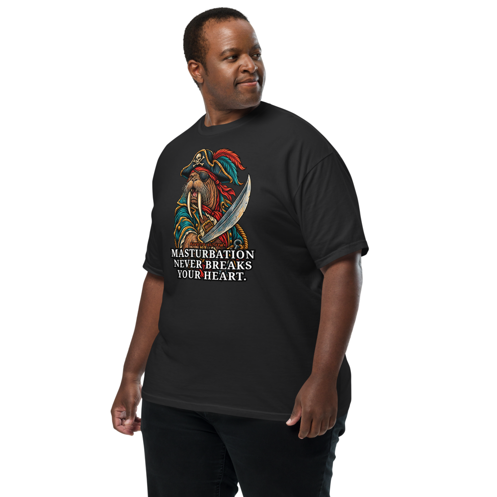 Masturbation Never Breaks Your Heart – Pirate Walrus Tee Mockup
