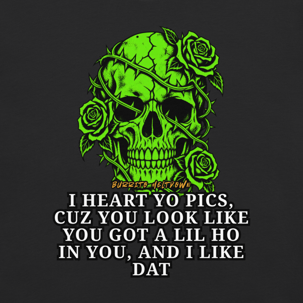 I Heart Yo Pics – Rose Skull Tee Mockup