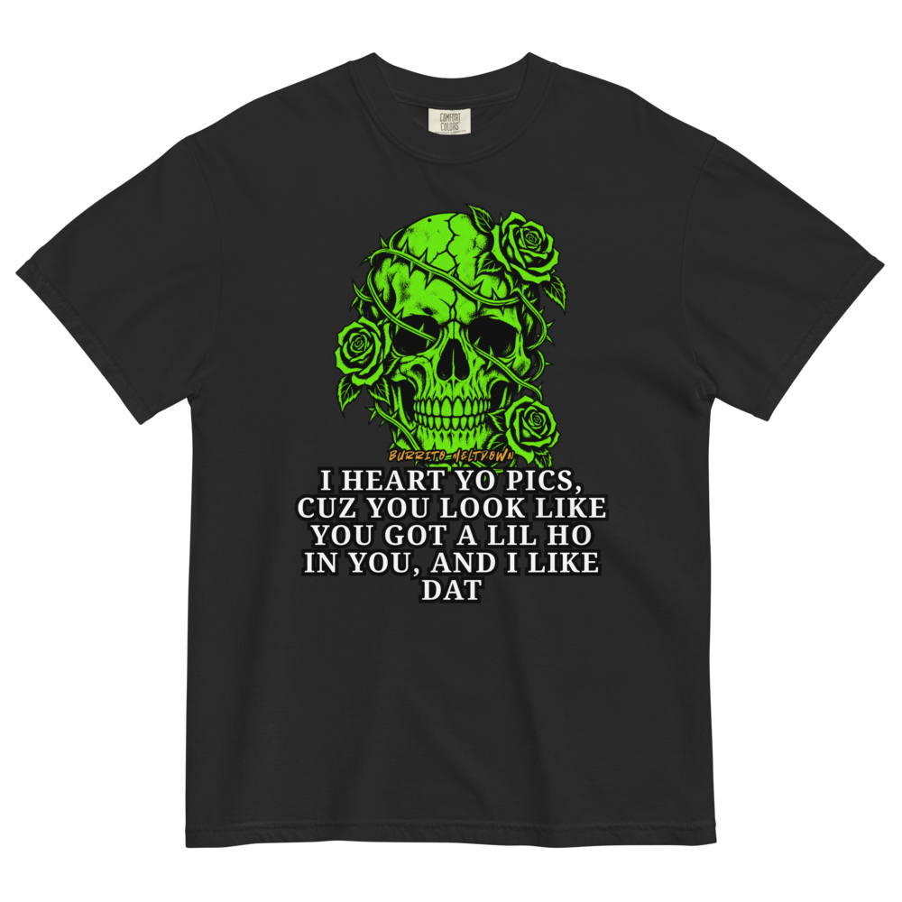 I Heart Yo Pics – Rose Skull Tee Mockup