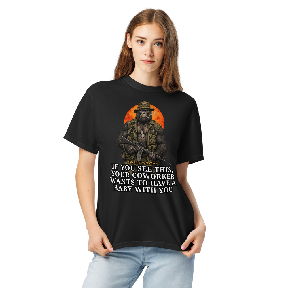 Your Coworker Wants A Baby – Gorilla Soldier Tee Mockup