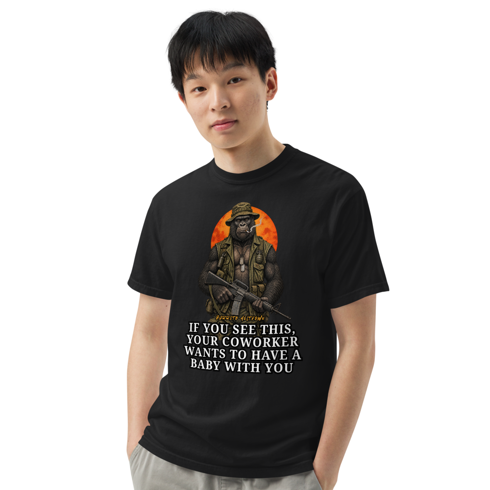 Your Coworker Wants A Baby – Gorilla Soldier Tee Mockup