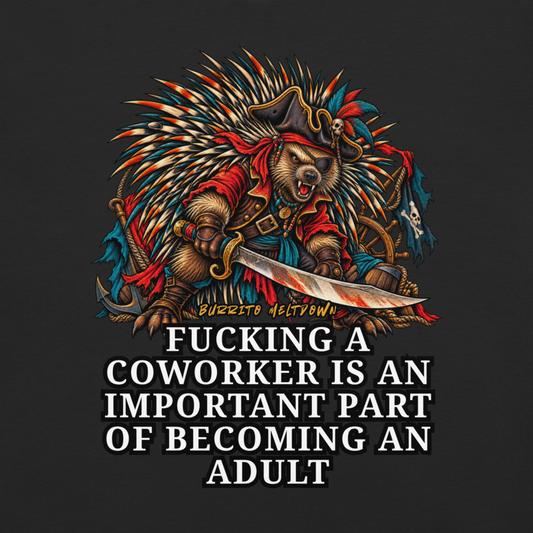 An Important Part Of Adulting – Porcupine Pirate Tee Mockup