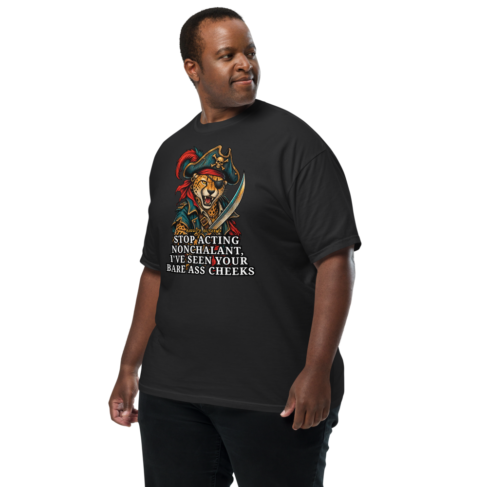 Stop Acting Nonchalant – Cheetah Pirate Tee Mockup