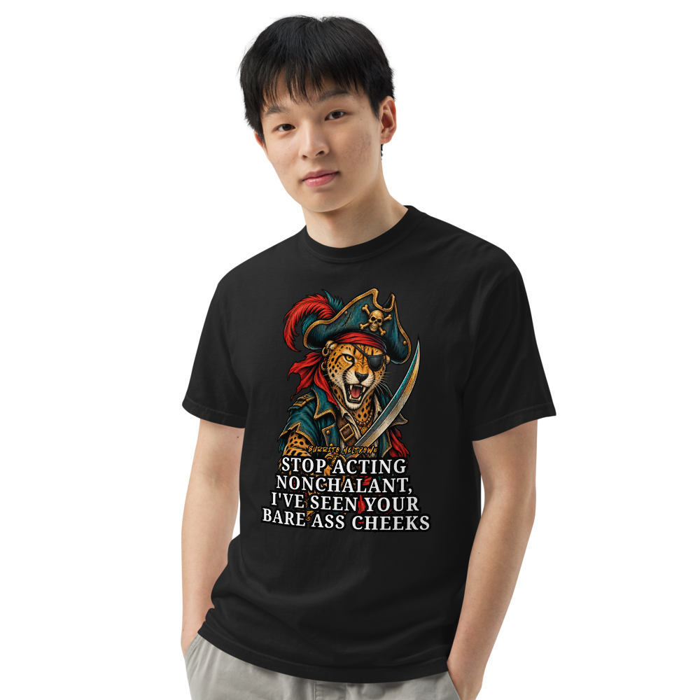 Stop Acting Nonchalant – Cheetah Pirate Tee Mockup