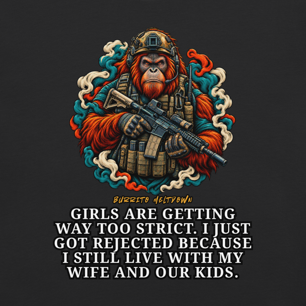 Too Strict These Days – Gorilla Commando Tee Mockup