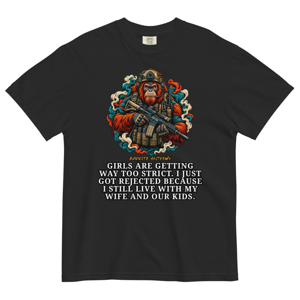 Too Strict These Days – Gorilla Commando Tee Mockup