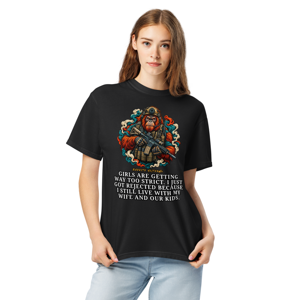 Too Strict These Days – Gorilla Commando Tee Mockup