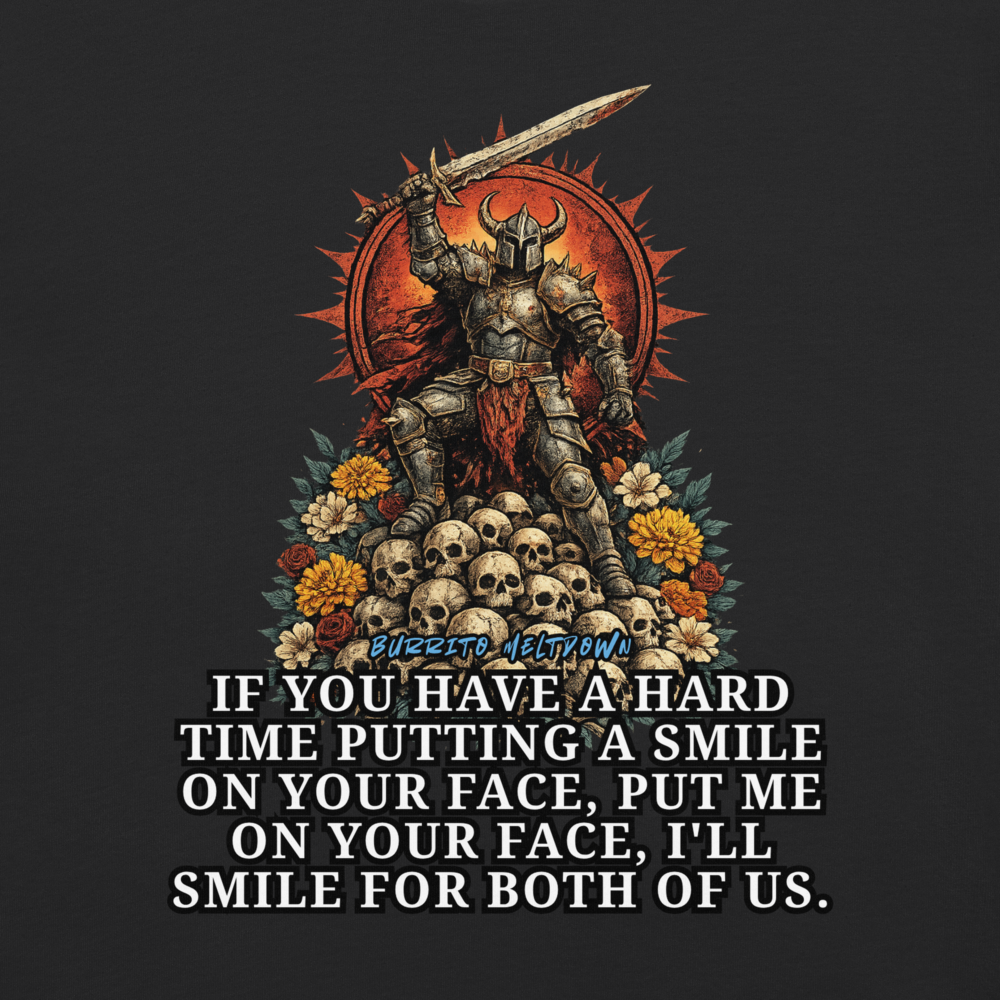 Smile For Both Of Us – Skull Knight Tee Mockup
