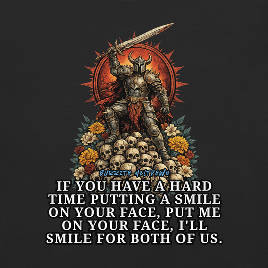 Smile For Both Of Us – Skull Knight Tee Mockup