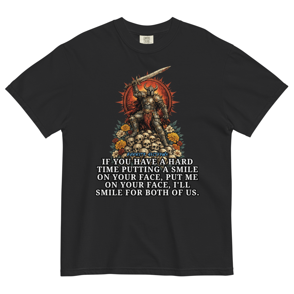 Smile For Both Of Us – Skull Knight Tee Mockup