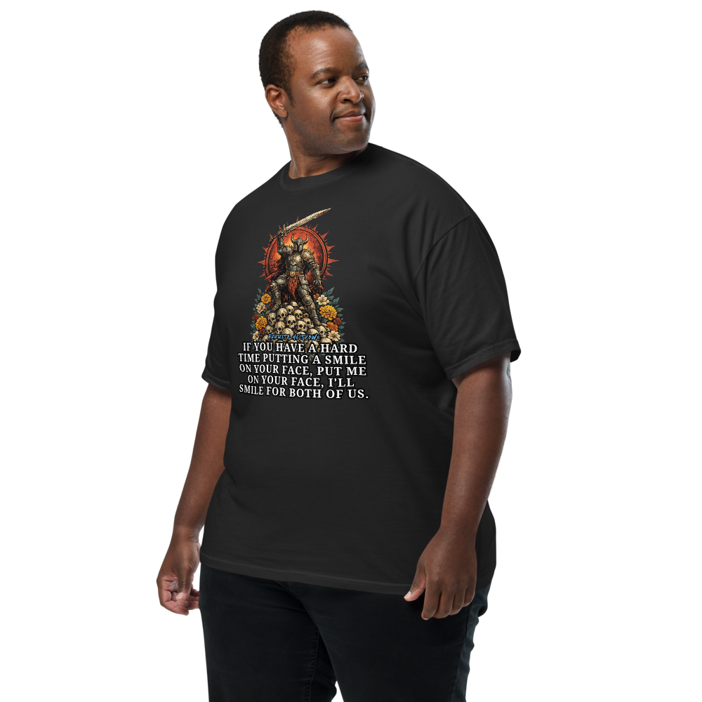 Smile For Both Of Us – Skull Knight Tee Mockup