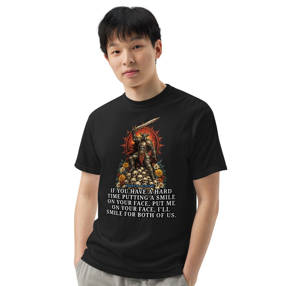 Smile For Both Of Us – Skull Knight Tee Mockup
