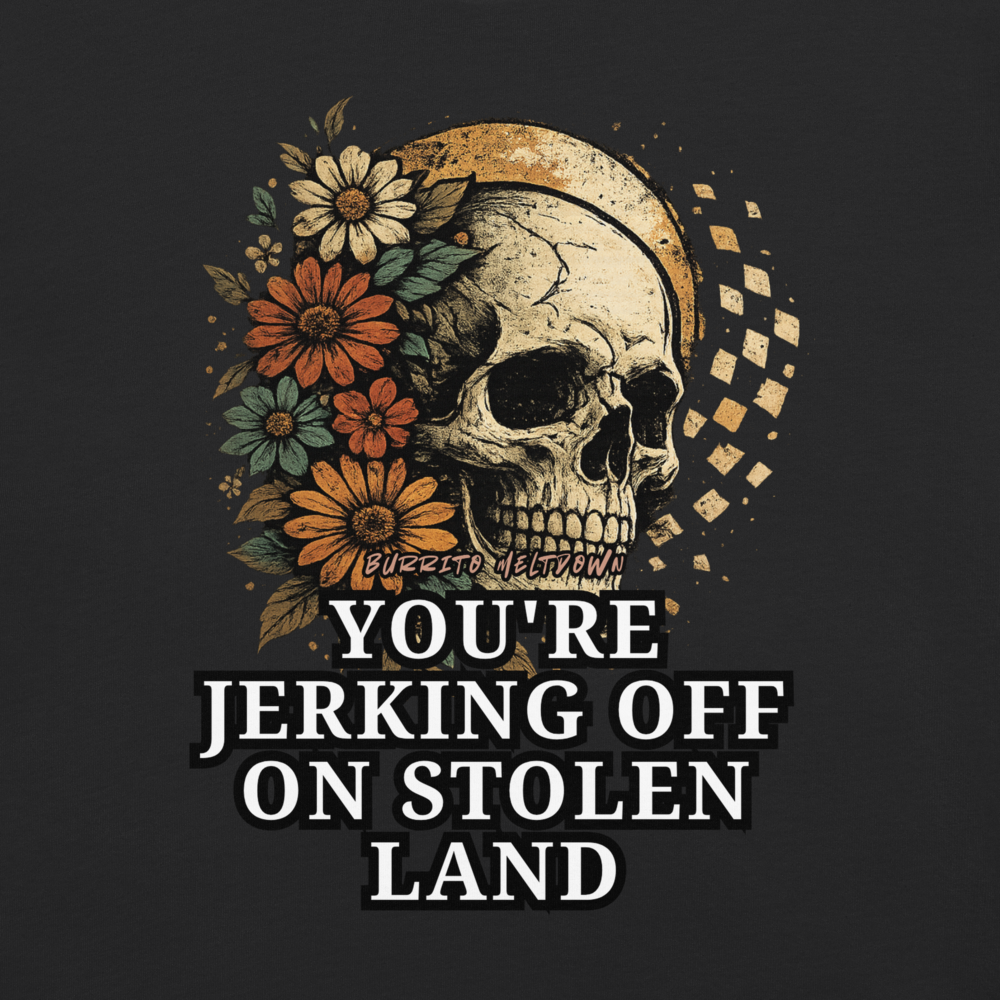 On Stolen Land – Flower Skull Tee Mockup