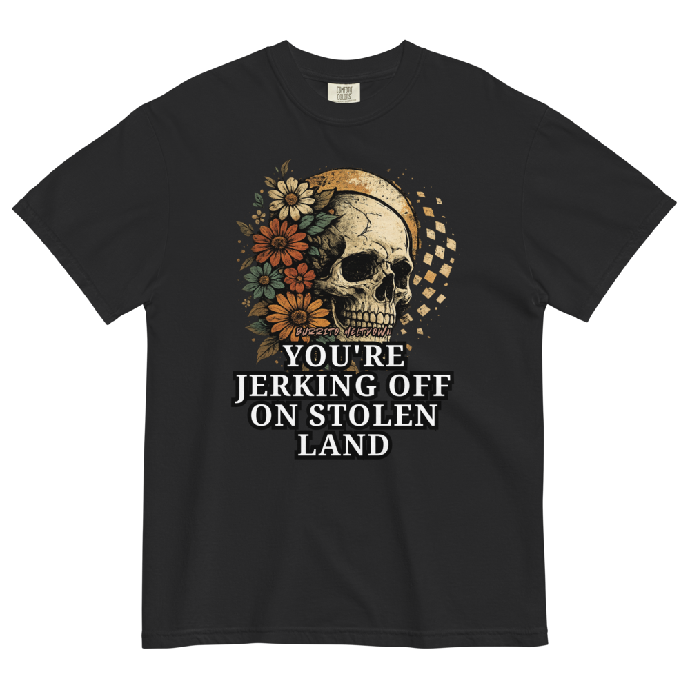 On Stolen Land – Flower Skull Tee Mockup