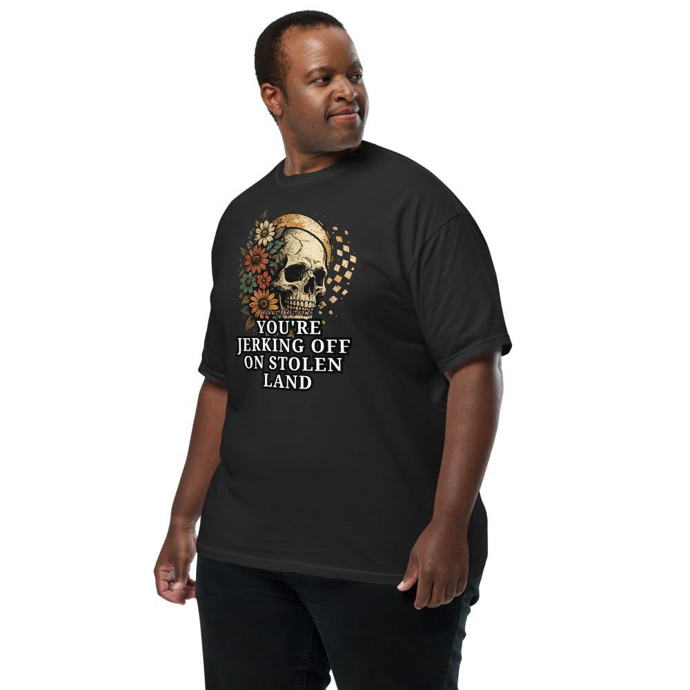 On Stolen Land – Flower Skull Tee Mockup