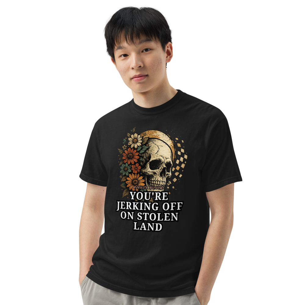 On Stolen Land – Flower Skull Tee Mockup