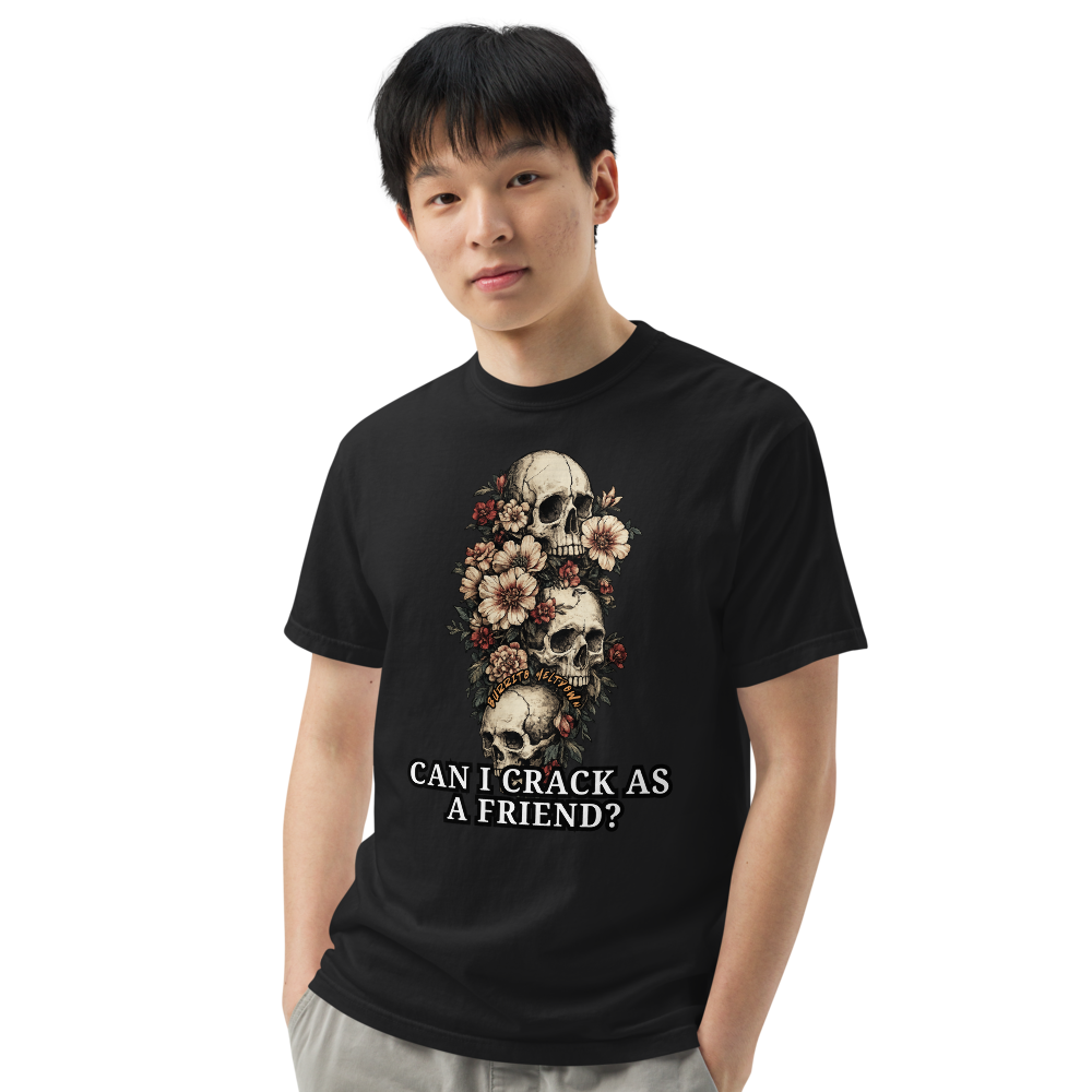 Can I Crack As A Friend – Flower Skull Tee Mockup