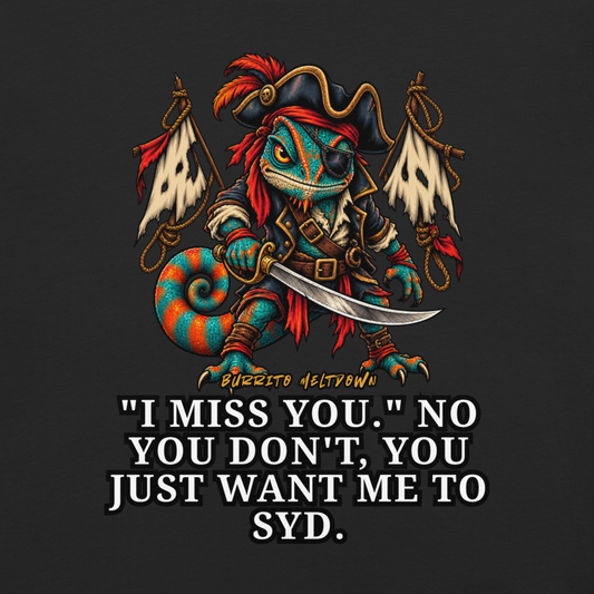 I Miss You – Pirate Chameleon Tee Mockup