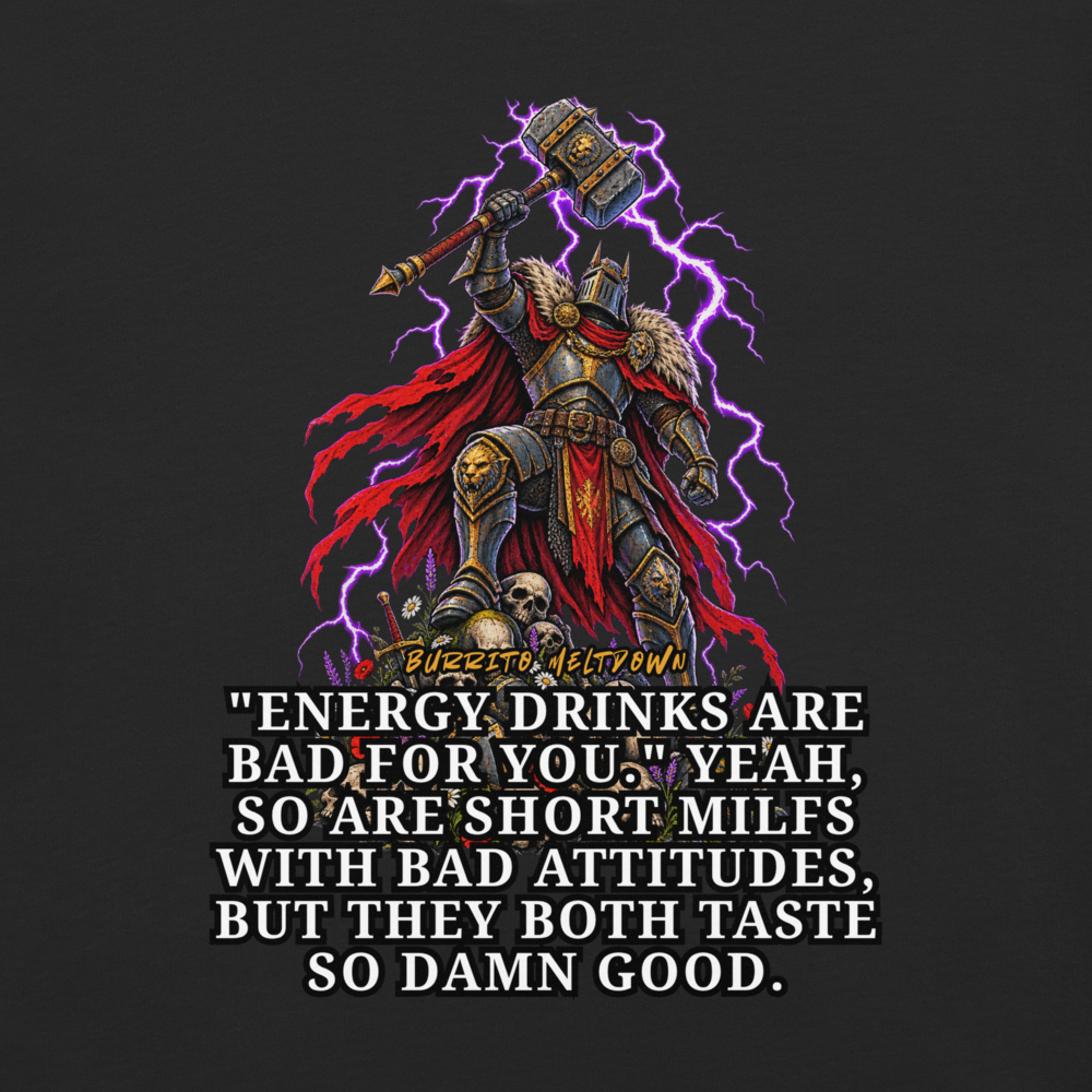 Energy Drinks Are Bad For You – Skull Hammer Warrior Tee Mockup